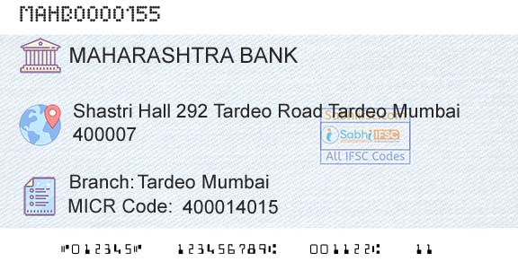 Bank Of Maharashtra Tardeo MumbaiBranch 
