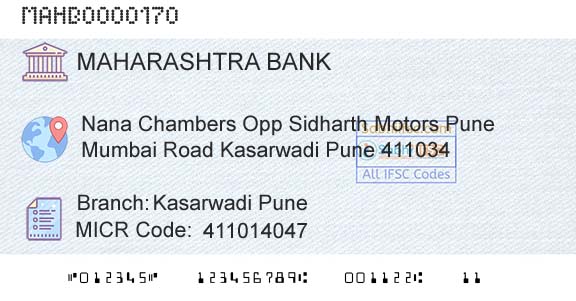 Bank Of Maharashtra Kasarwadi PuneBranch 