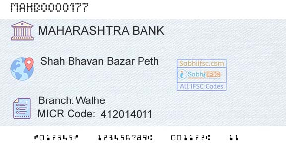 Bank Of Maharashtra WalheBranch 