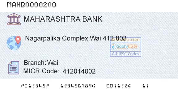 Bank Of Maharashtra WaiBranch 