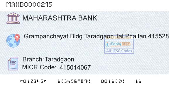 Bank Of Maharashtra TaradgaonBranch 