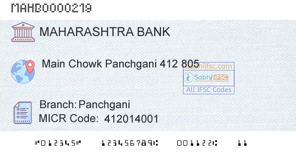 Bank Of Maharashtra PanchganiBranch 