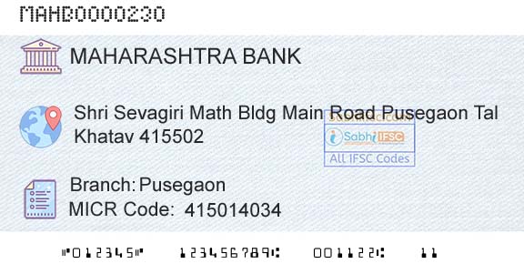 Bank Of Maharashtra PusegaonBranch 