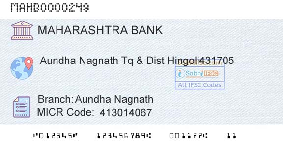 Bank Of Maharashtra Aundha NagnathBranch 