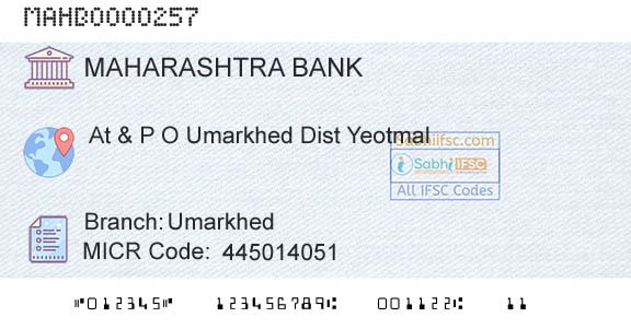 Bank Of Maharashtra UmarkhedBranch 