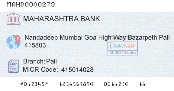 Bank Of Maharashtra PaliBranch 