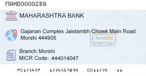 Bank Of Maharashtra MorshiBranch 