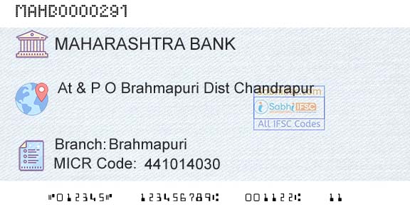 Bank Of Maharashtra BrahmapuriBranch 