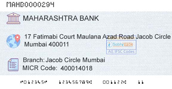 Bank Of Maharashtra Jacob Circle MumbaiBranch 