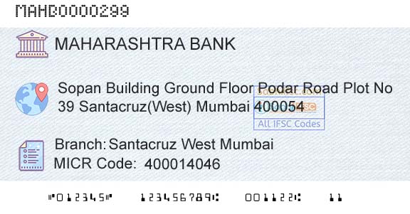 Bank Of Maharashtra Santacruz West MumbaiBranch 
