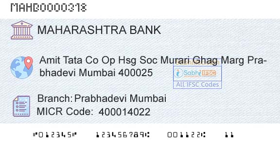 Bank Of Maharashtra Prabhadevi MumbaiBranch 