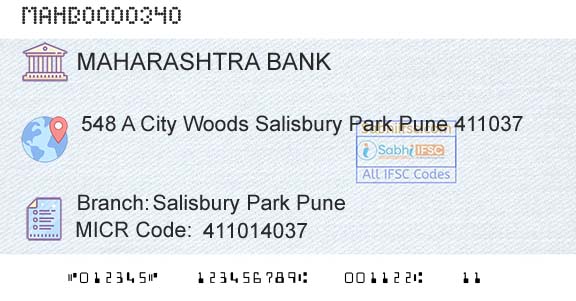 Bank Of Maharashtra Salisbury Park PuneBranch 