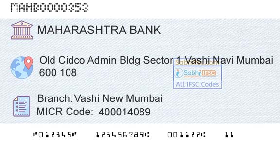 Bank Of Maharashtra Vashi New MumbaiBranch 
