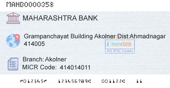 Bank Of Maharashtra AkolnerBranch 