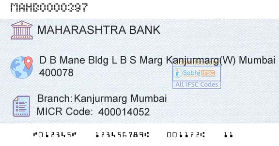 Bank Of Maharashtra Kanjurmarg MumbaiBranch 