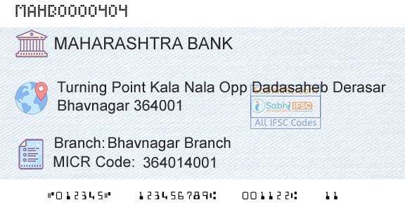 Bank Of Maharashtra Bhavnagar BranchBranch 