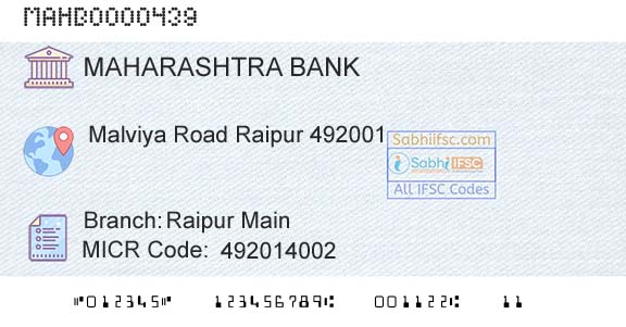 Bank Of Maharashtra Raipur MainBranch 