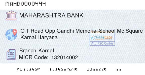 Bank Of Maharashtra KarnalBranch 