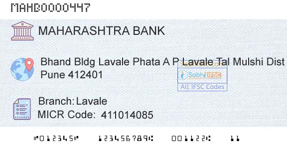 Bank Of Maharashtra LavaleBranch 