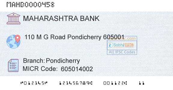Bank Of Maharashtra PondicherryBranch 