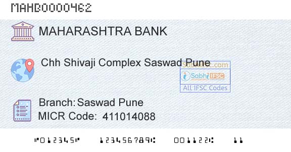 Bank Of Maharashtra Saswad PuneBranch 