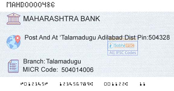 Bank Of Maharashtra TalamaduguBranch 