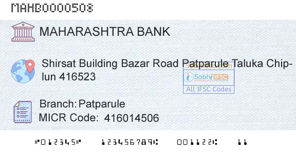 Bank Of Maharashtra PatparuleBranch 