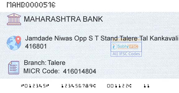 Bank Of Maharashtra TalereBranch 
