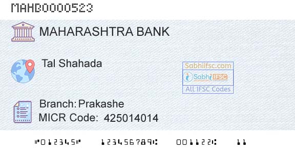 Bank Of Maharashtra PrakasheBranch 