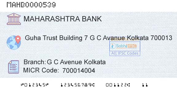 Bank Of Maharashtra G C Avenue KolkataBranch 