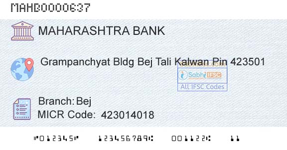 Bank Of Maharashtra BejBranch 