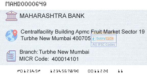 Bank Of Maharashtra Turbhe New MumbaiBranch 