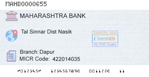 Bank Of Maharashtra DapurBranch 