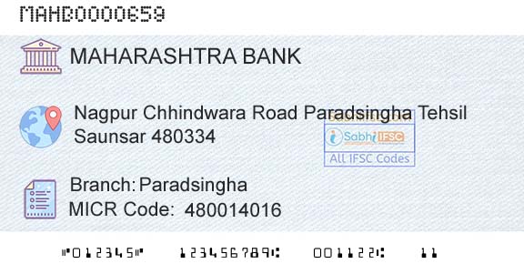Bank Of Maharashtra ParadsinghaBranch 