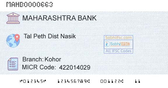 Bank Of Maharashtra KohorBranch 