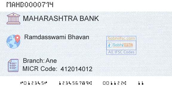 Bank Of Maharashtra AneBranch 