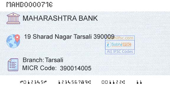 Bank Of Maharashtra TarsaliBranch 