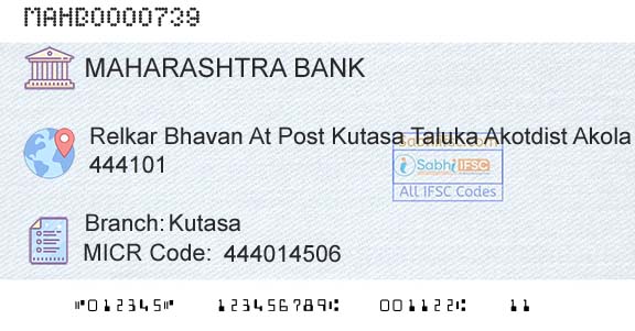 Bank Of Maharashtra KutasaBranch 