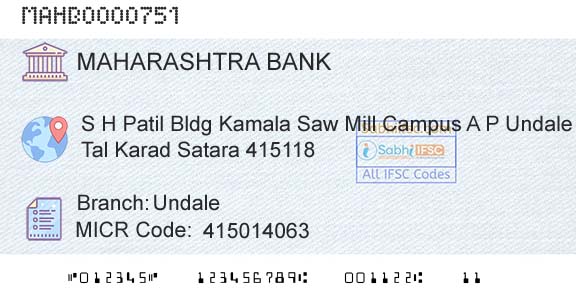 Bank Of Maharashtra UndaleBranch 