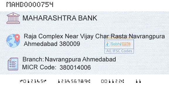 Bank Of Maharashtra Navrangpura AhmedabadBranch 