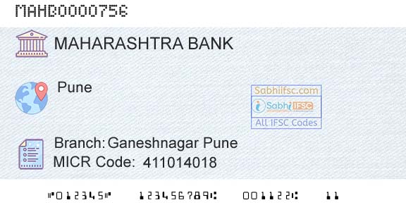 Bank Of Maharashtra Ganeshnagar PuneBranch 