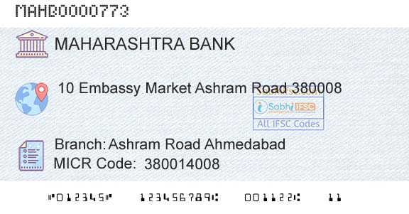 Bank Of Maharashtra Ashram Road AhmedabadBranch 