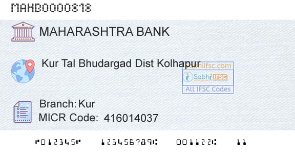 Bank Of Maharashtra KurBranch 