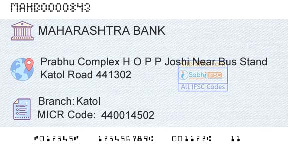 Bank Of Maharashtra KatolBranch 