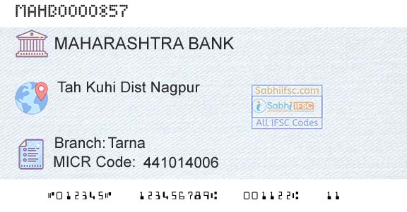 Bank Of Maharashtra TarnaBranch 
