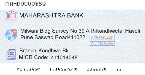 Bank Of Maharashtra Kondhwa BkBranch 