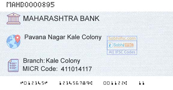 Bank Of Maharashtra Kale ColonyBranch 