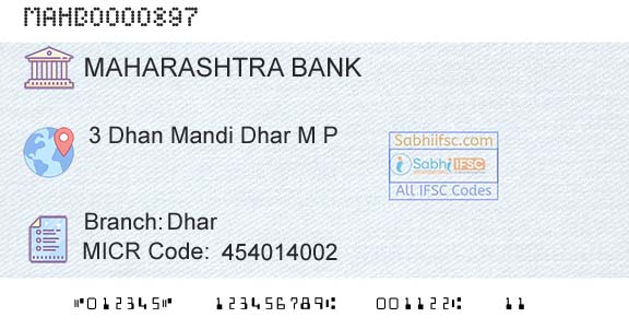 Bank Of Maharashtra DharBranch 