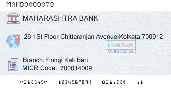 Bank Of Maharashtra Firingi Kali BariBranch 