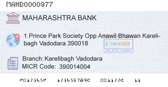 Bank Of Maharashtra Karelibagh VadodaraBranch 